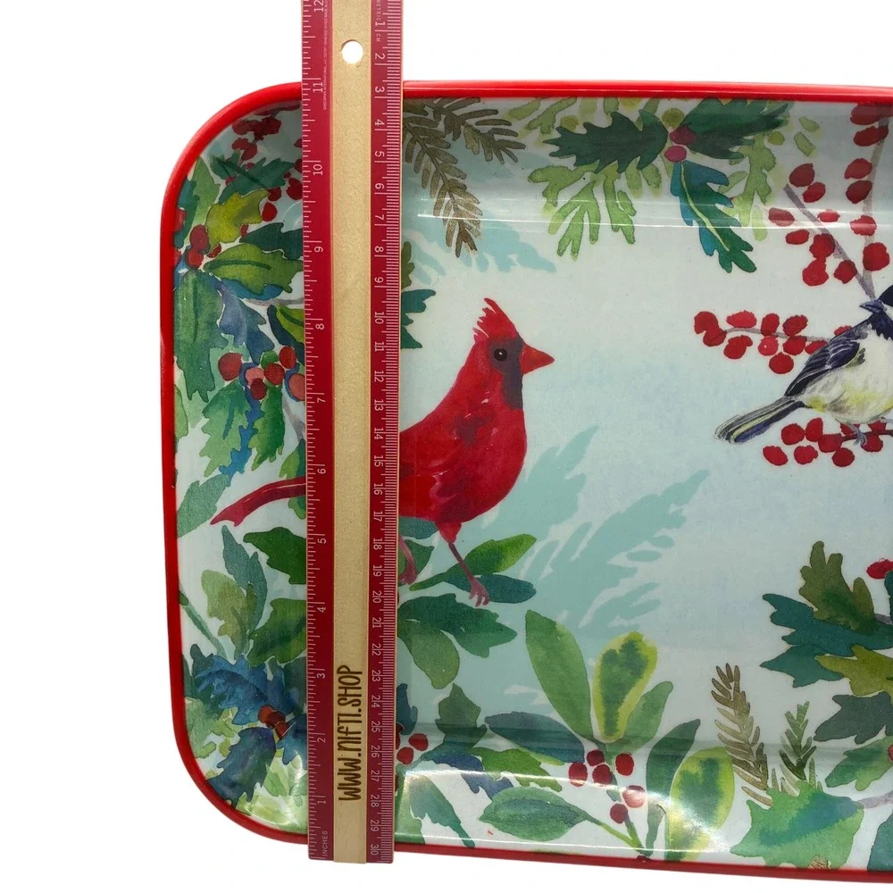 180 Degrees design by Casey Krimmel Melamine Tray Winter Birds Platter